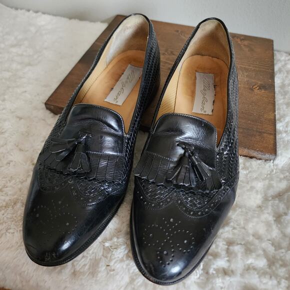 MEZLAN Leather Woven Loafer Wing Tip Medallion Tassel Slip On Shoe Men\'s 11M main image 5